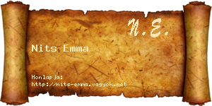 Nits Emma névjegykártya